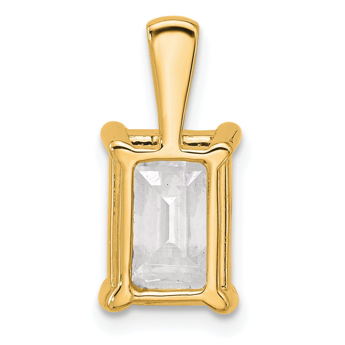 14k 3 carat Lab Grown Diamond VS+ F+ Emerald Complete Four Prong Pendant