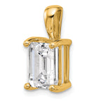 14k 3 carat Certified Lab Grown Diamond VS/SI+ G+ Emerald Complete Four Prong Pendant