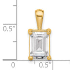 14k 3 carat Lab Grown Diamond VS+ F+ Emerald Complete Four Prong Pendant