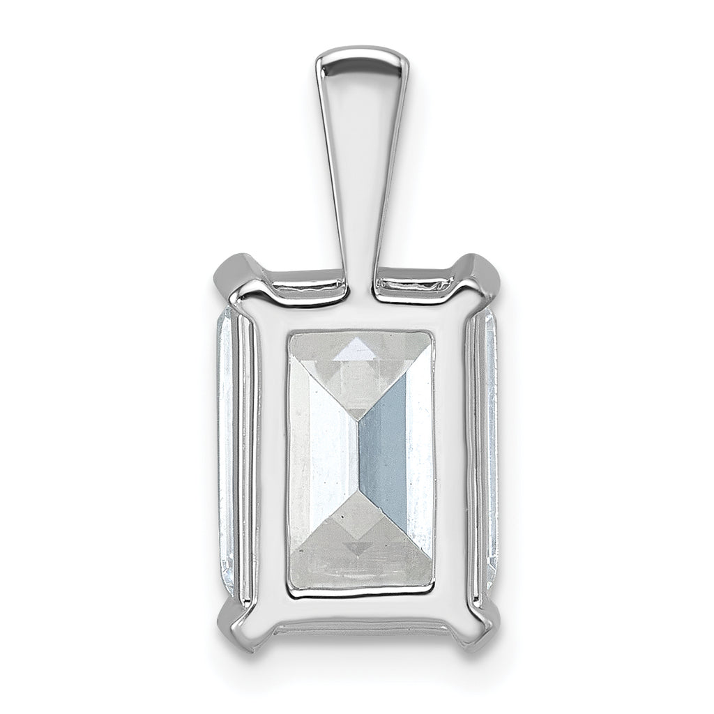 14k White Gold 4 carat Certified Lab Grown Diamond VS/SI+ G+ Emerald Complete Four Prong Pendant