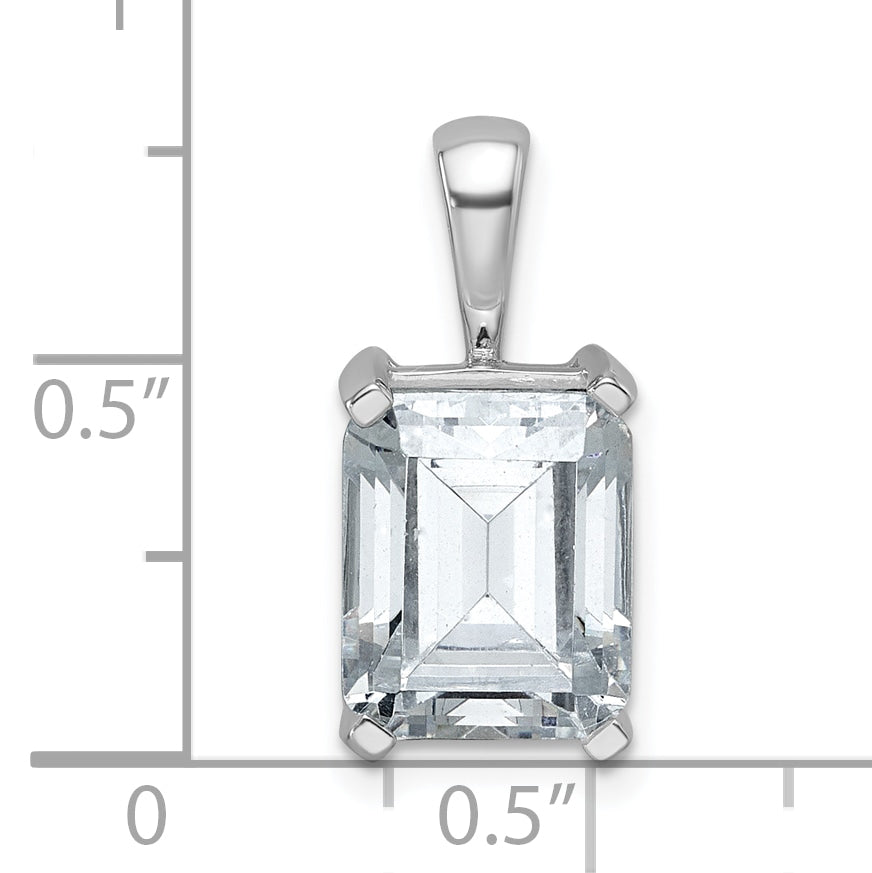 14k White Gold 4 carat Certified Lab Grown Diamond VS/SI+ G+ Emerald Complete Four Prong Pendant
