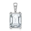 14k White Gold 4 carat Certified Lab Grown Diamond VS/SI+ G+ Emerald Complete Four Prong Pendant