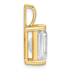 14k 4 carat Lab Grown Diamond VS+ F+ Emerald Complete Four Prong Pendant
