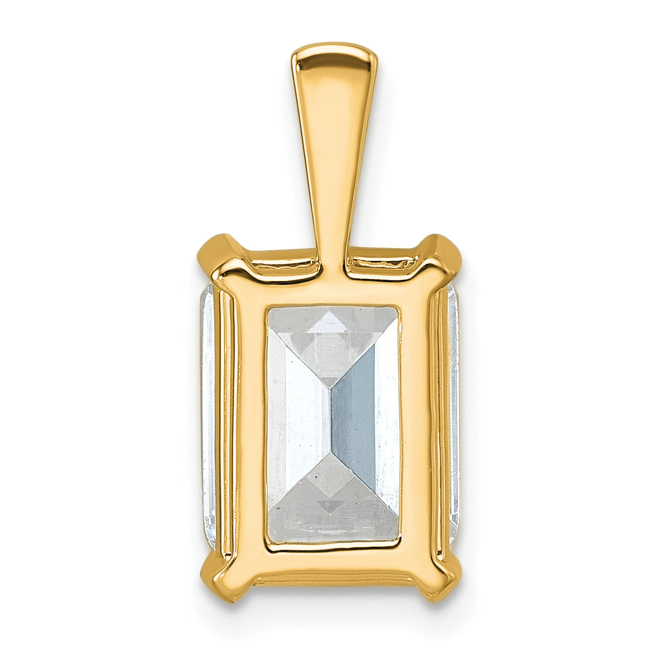 14k 4 carat Certified Lab Grown Diamond VS/SI+ G+ Emerald Complete Four Prong Pendant