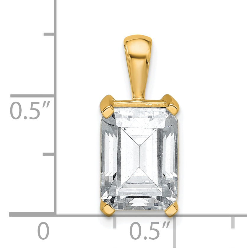 14k 4 carat Certified Lab Grown Diamond VS/SI+ G+ Emerald Complete Four Prong Pendant