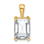 14k 4 carat Lab Grown Diamond VS+ F+ Emerald Complete Four Prong Pendant