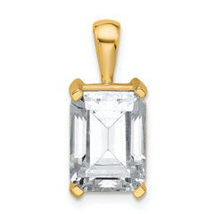 14k 4 carat Certified Lab Grown Diamond VS+ F+ Emerald Complete Four Prong Pendant