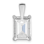 14k White Gold 5 carat Certified Lab Grown Diamond VS/SI+ G+ Emerald Complete Four Prong Pendant