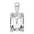 14k White Gold 5 carat Certified Lab Grown Diamond VS/SI+ G+ Emerald Complete Four Prong Pendant