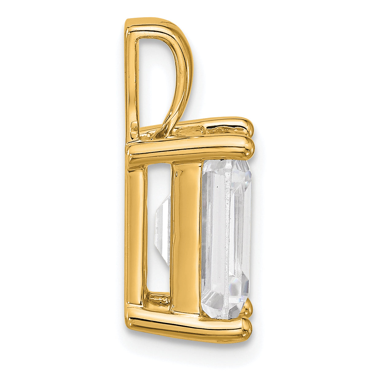 14k 5 carat Lab Grown Diamond VS+ F+ Emerald Complete Four Prong Pendant