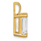 14k 5 carat Lab Grown Diamond VS+ F+ Emerald Complete Four Prong Pendant