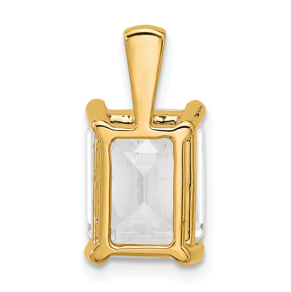 14k 5 carat Certified Lab Grown Diamond VS/SI+ G+ Emerald Complete Four Prong Pendant