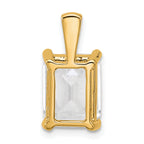 14k 5 carat Lab Grown Diamond VS+ F+ Emerald Complete Four Prong Pendant