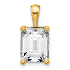 14k 5 carat Certified Lab Grown Diamond VS/SI+ G+ Emerald Complete Four Prong Pendant