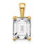 14k 5 carat Certified Lab Grown Diamond VS/SI+ G+ Emerald Complete Four Prong Pendant