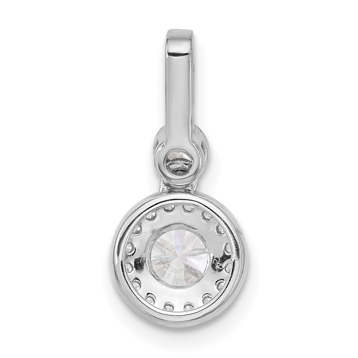 14k White Gold 1 carat Lab Grown Diamond VS+ F+ Round Complete Halo Pendant