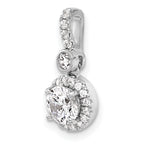 14k White Gold 1 carat Certified Lab Grown Diamond VS+ F+ Round Complete Halo Pendant