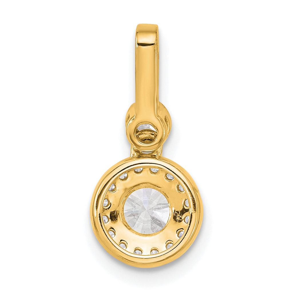14k 1 carat Certified Lab Grown Diamond VS/SI+ G+ Round Complete Halo Pendant