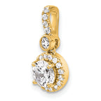 14k 1 carat Lab Grown Diamond VS+ F+ Round Complete Halo Pendant