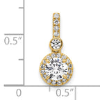 14k 1 carat Certified Lab Grown Diamond VS+ F+ Round Complete Halo Pendant