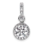 14k White Gold 2 carat Lab Grown Diamond VS/SI+ G+ Round Complete Halo Pendant