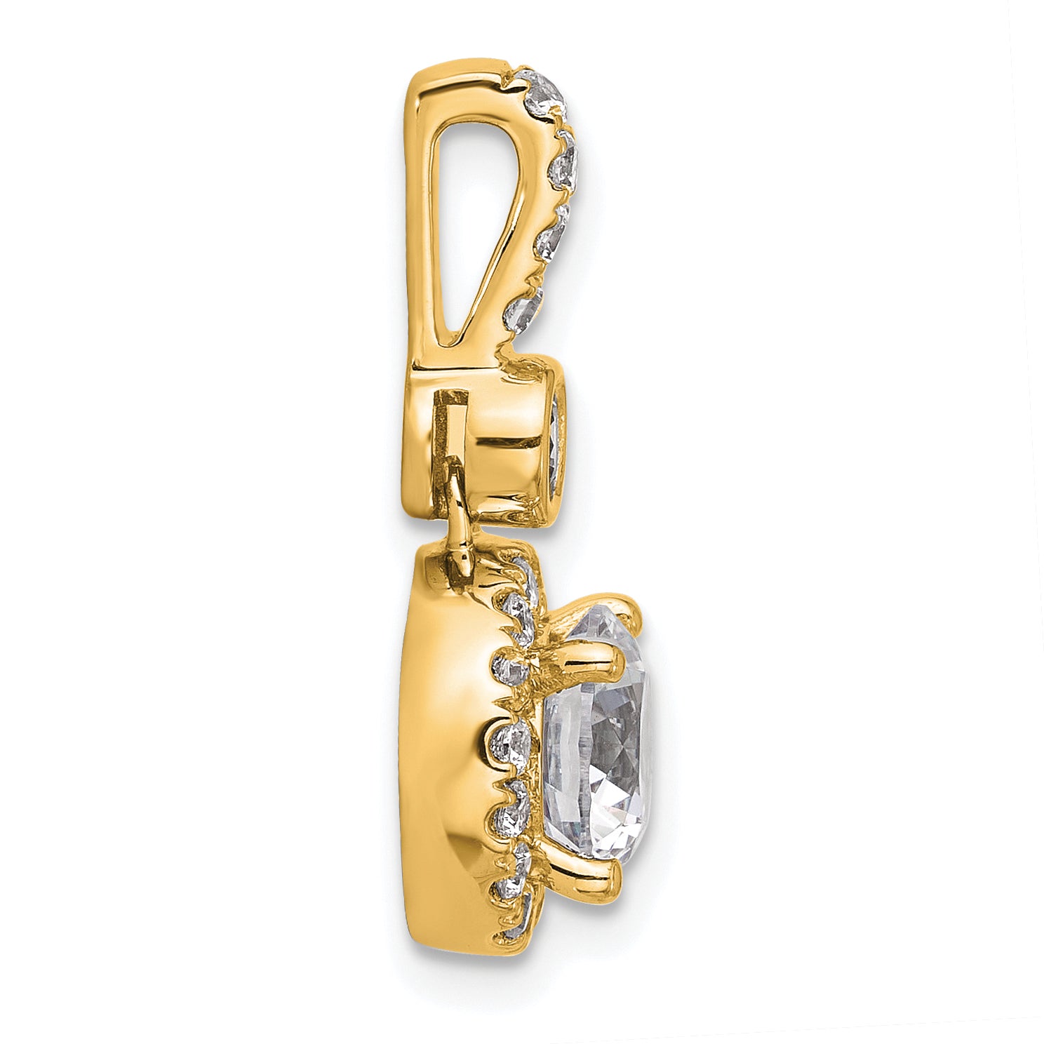 14k 2 carat Lab Grown Diamond VS/SI+ G+ Round Complete Halo Pendant