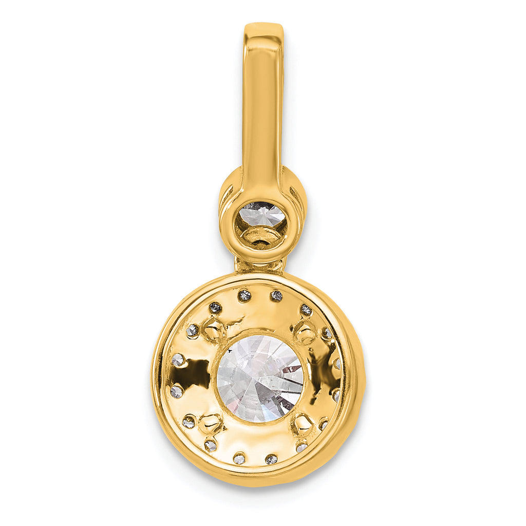 14k 2 carat Certified Lab Grown Diamond VS/SI+ G+ Round Complete Halo Pendant