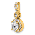 14k 2 carat Lab Grown Diamond VS+ F+ Round Complete Halo Pendant