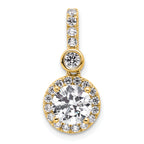 14k 2 carat Lab Grown Diamond VS/SI+ G+ Round Complete Halo Pendant