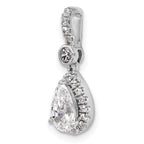 14k White Gold 1 carat Lab Grown Diamond VS/SI+ G+ Pear Complete Halo Pendant