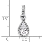 14k White Gold 1 carat Lab Grown Diamond VS/SI+ G+ Pear Complete Halo Pendant