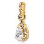 14k 1 carat Certified Lab Grown Diamond VS+ F+ Pear Complete Halo Pendant