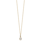 14k 1 carat Lab Grown Diamond VS+ F+ Pear Complete 18 inch Halo Pendant Necklace