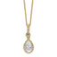 14k 1 carat Lab Grown Diamond VS+ F+ Pear Complete 18 inch Halo Pendant Necklace