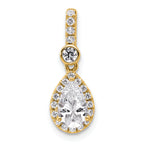 14k 1 carat Certified Lab Grown Diamond VS+ F+ Pear Complete Halo Pendant