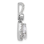 14k White Gold 2 carat Lab Grown Diamond VS/SI+ G+ Pear Complete Halo Pendant