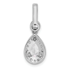 14k White Gold 2 carat Certified Lab Grown Diamond VS/SI+ G+ Pear Complete Halo Pendant