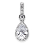 14k White Gold 2 carat Certified Lab Grown Diamond VS/SI+ G+ Pear Complete Halo Pendant