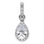 14k White Gold 2 carat Certified Lab Grown Diamond VS/SI+ G+ Pear Complete Halo Pendant