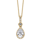 14k 2 carat Lab Grown Diamond VS/SI+ G+ Pear Complete 18 inch Halo Pendant Necklace