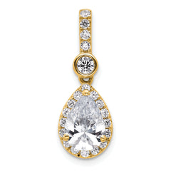14k 2 carat Certified Lab Grown Diamond VS+ F+ Pear Complete Halo Pendant