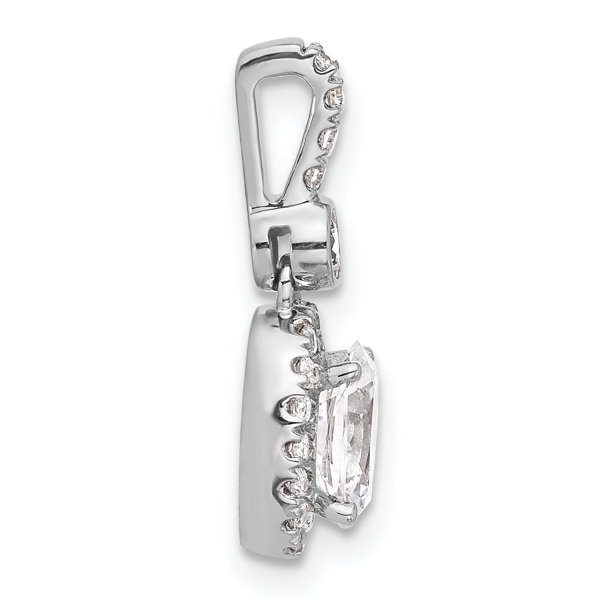 14k White Gold 1 carat Certified Lab Grown Diamond VS/SI+ G+ Oval Complete Halo Pendant