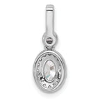 14k White Gold 1 carat Lab Grown Diamond VS+ F+ Oval Complete Halo Pendant
