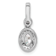 14k White Gold 1 carat Certified Lab Grown Diamond VS/SI+ G+ Oval Complete Halo Pendant
