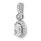 14k White Gold 1 carat Lab Grown Diamond VS/SI+ G+ Oval Complete Halo Pendant