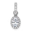 14k White Gold 1 carat Lab Grown Diamond VS+ F+ Oval Complete Halo Pendant