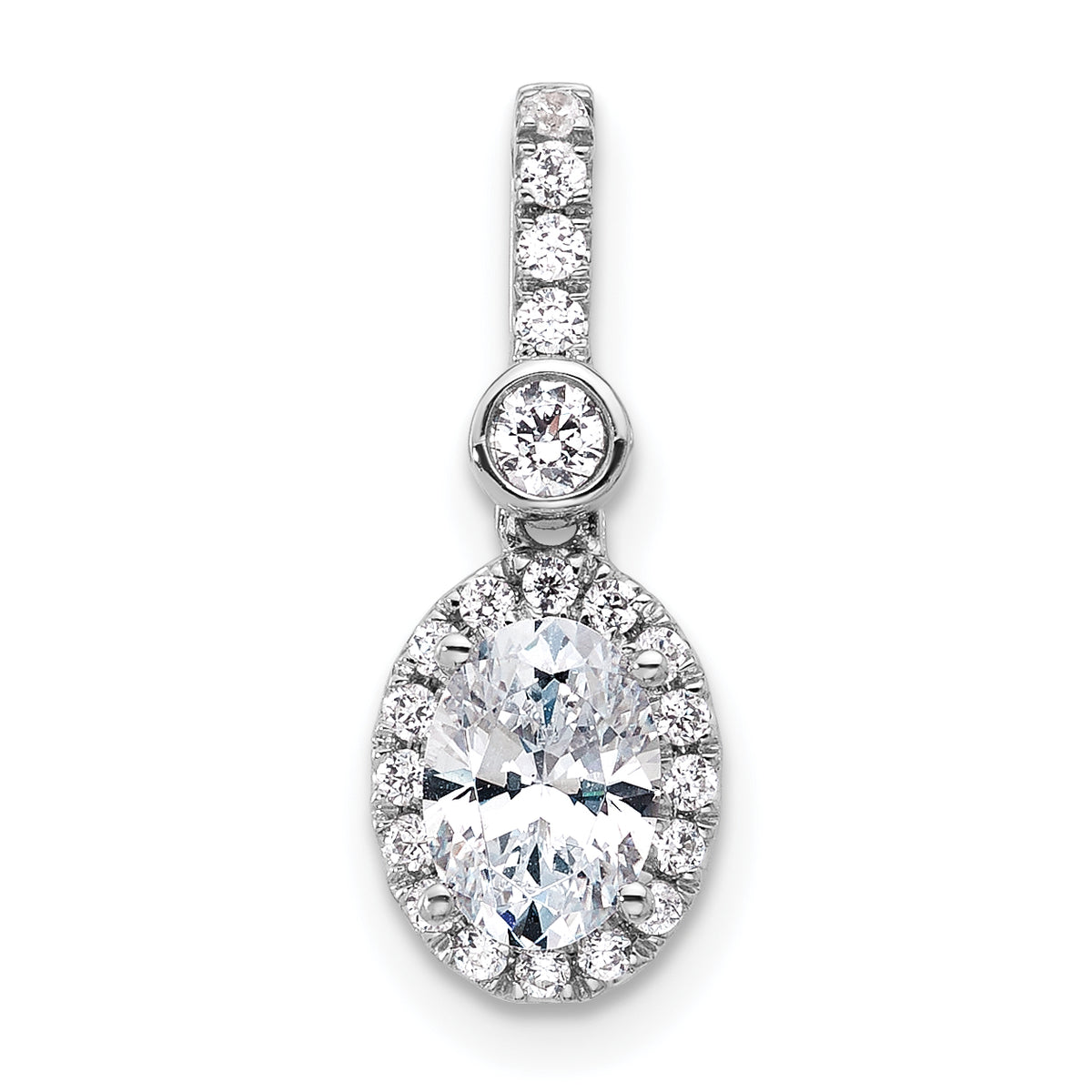 14kw .75 ct. OVAL Diamond Pendant Mounting (No Stone Included)