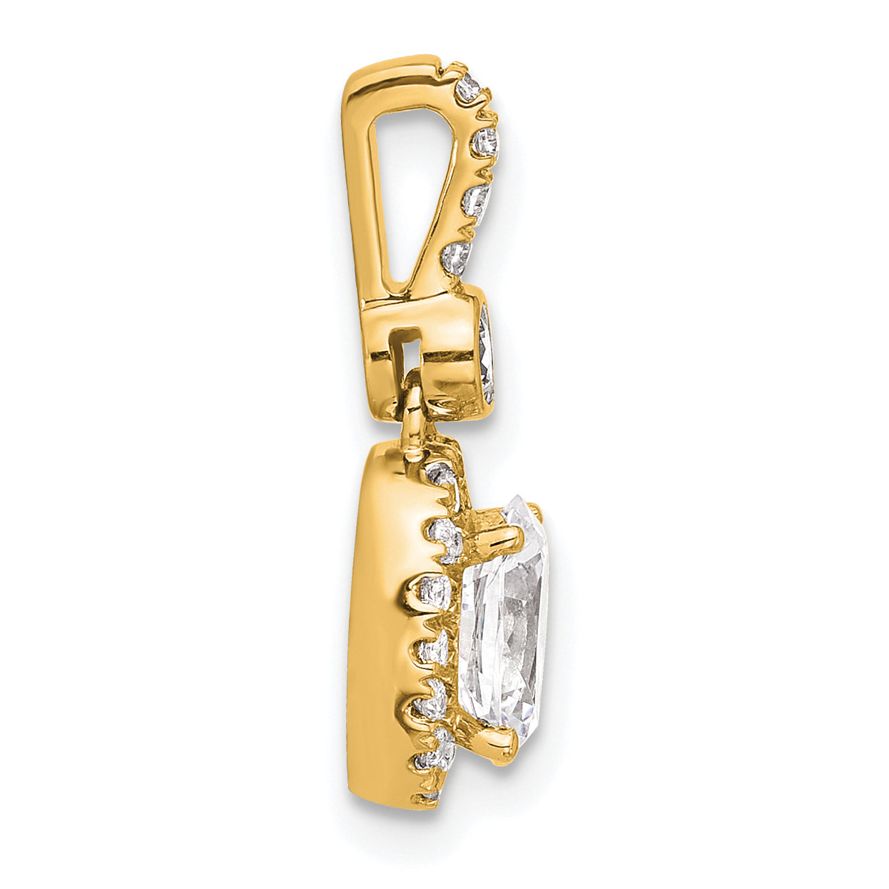 14k 1 carat Lab Grown Diamond VS/SI+ G+ Oval Complete Halo Pendant Secondary image