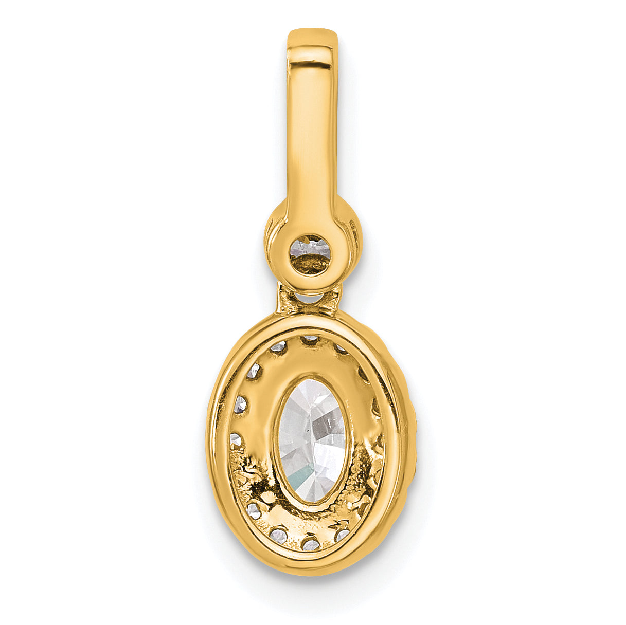 14k 1 carat Certified Lab Grown Diamond VS/SI+ G+ Oval Complete Halo Pendant