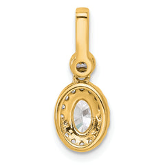 14k 1 carat Lab Grown Diamond VS/SI+ G+ Oval Complete Halo Pendant